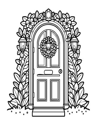 Winter Scene - Free printable coloring page