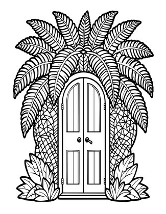 Fern Canopy - Free printable coloring page