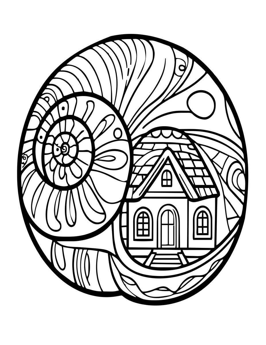Snail Shell Home - free printable coloring page