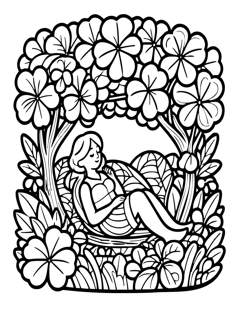 Clover Canopy - free printable coloring page