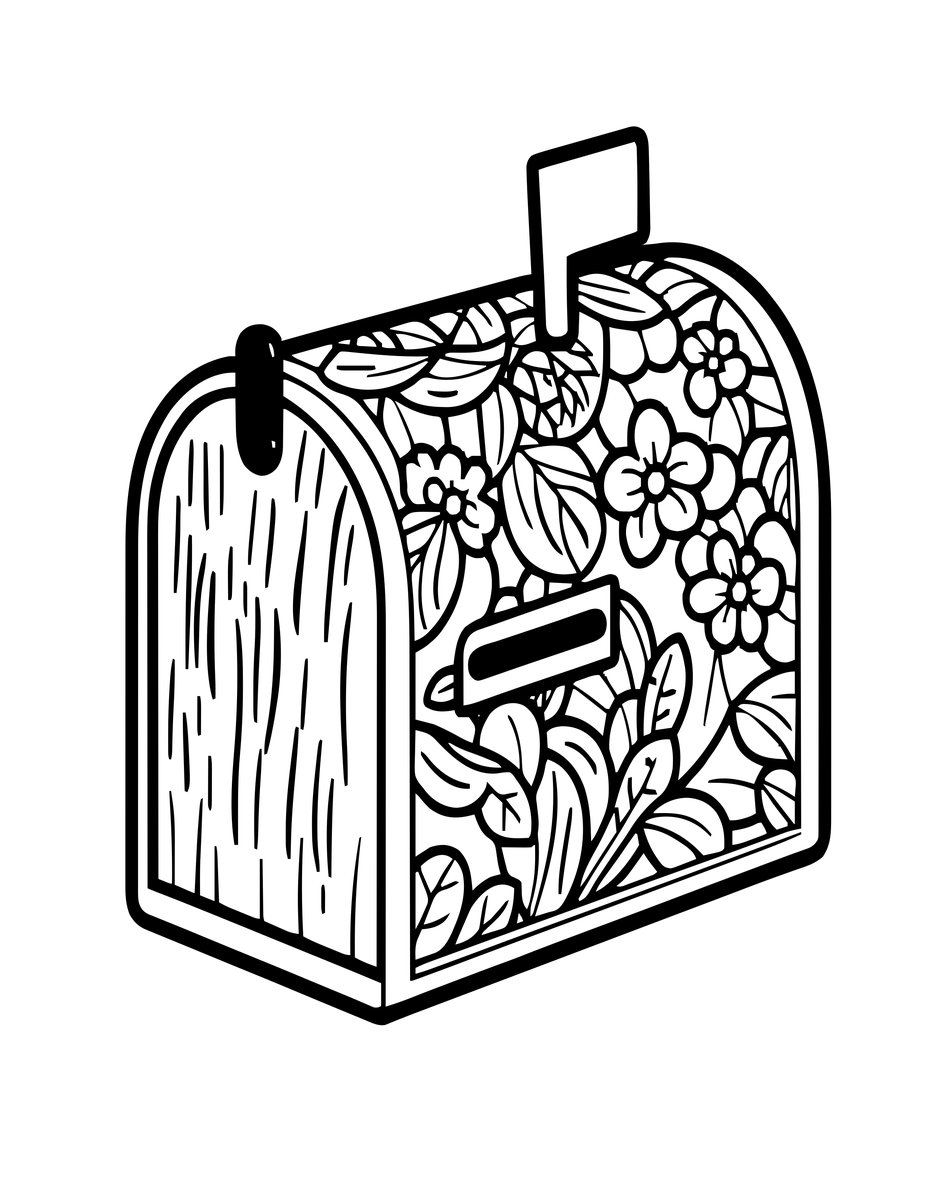 Fairy Mailbox - free printable coloring page