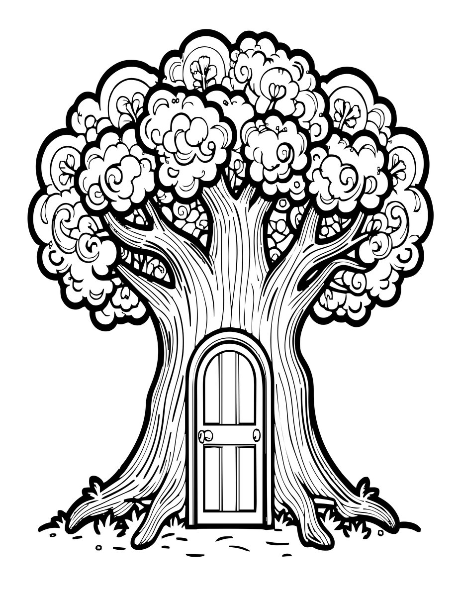 Fairy Door - free printable coloring page