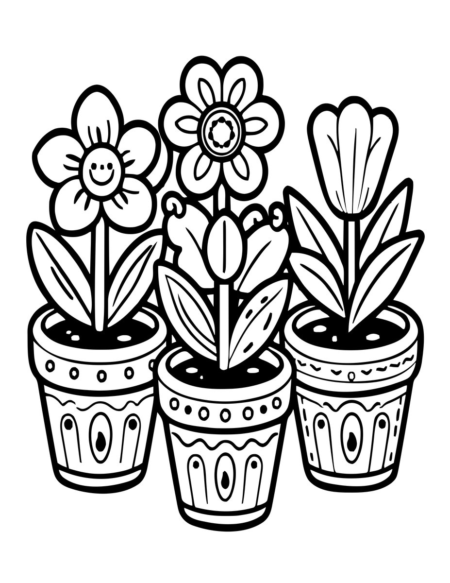 Thimble Planter - free printable coloring page