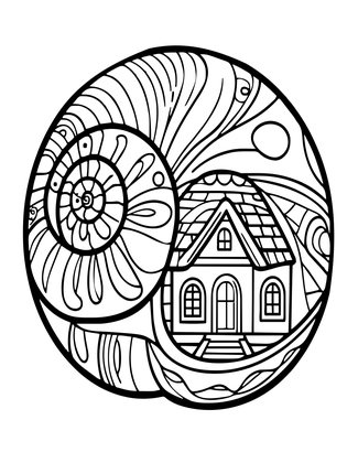 Snail Shell Home - Free printable coloring page