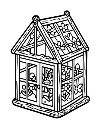 Fairy Greenhouse - Free printable coloring page