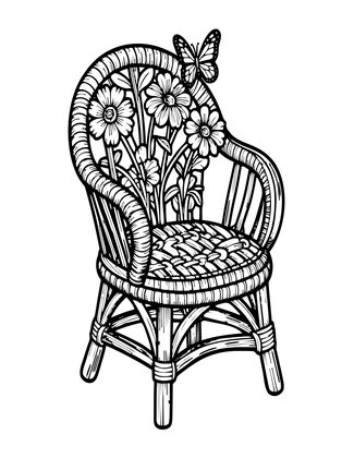Butterfly Garden Chair - Free printable coloring page