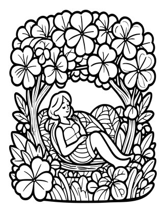 Clover Canopy - Free printable coloring page