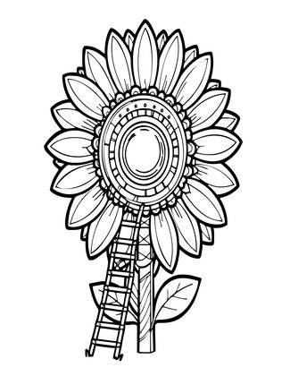 Sunflower Tower - Free printable coloring page