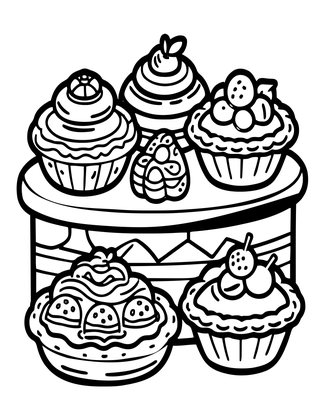 Fairy Bakery - Free printable coloring page