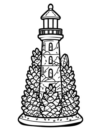 Pinecone Tower - Free printable coloring page