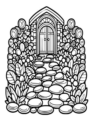 Pebble Path - Free printable coloring page