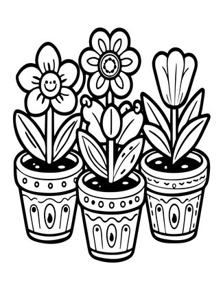 Thimble Planter - Free printable coloring page