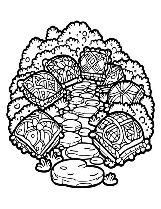 Moss Garden - Free printable coloring page