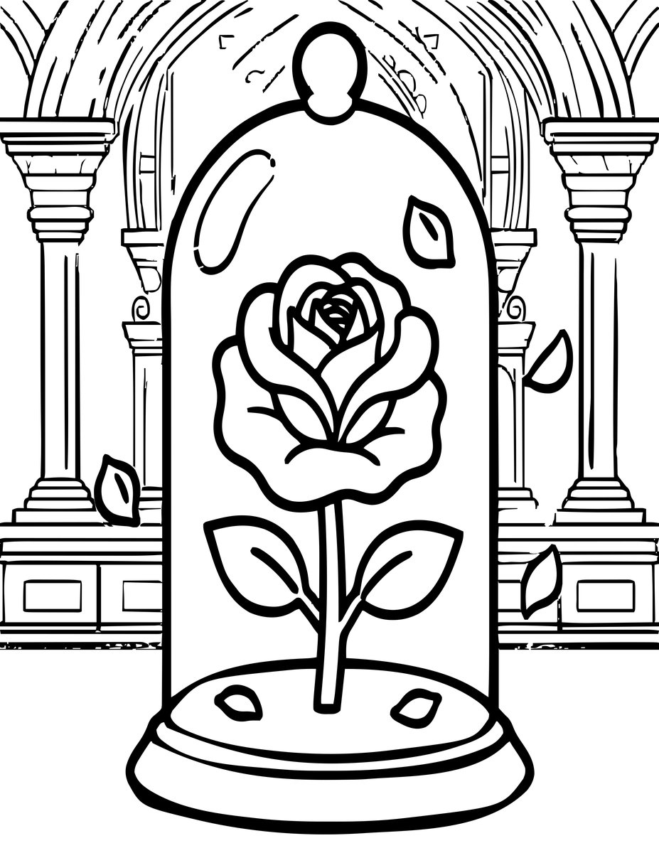 Beauty & the Beast - free printable coloring page