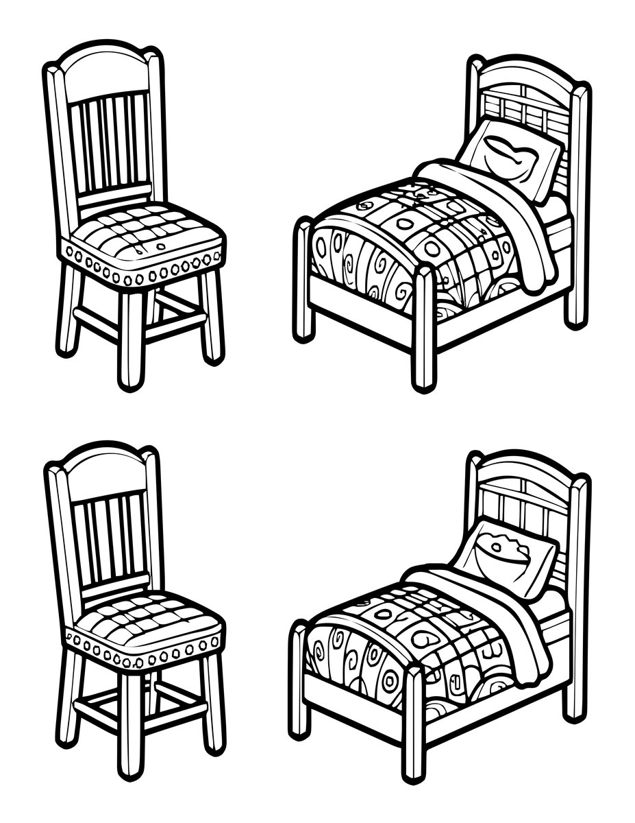 The Three Bears - free printable coloring page