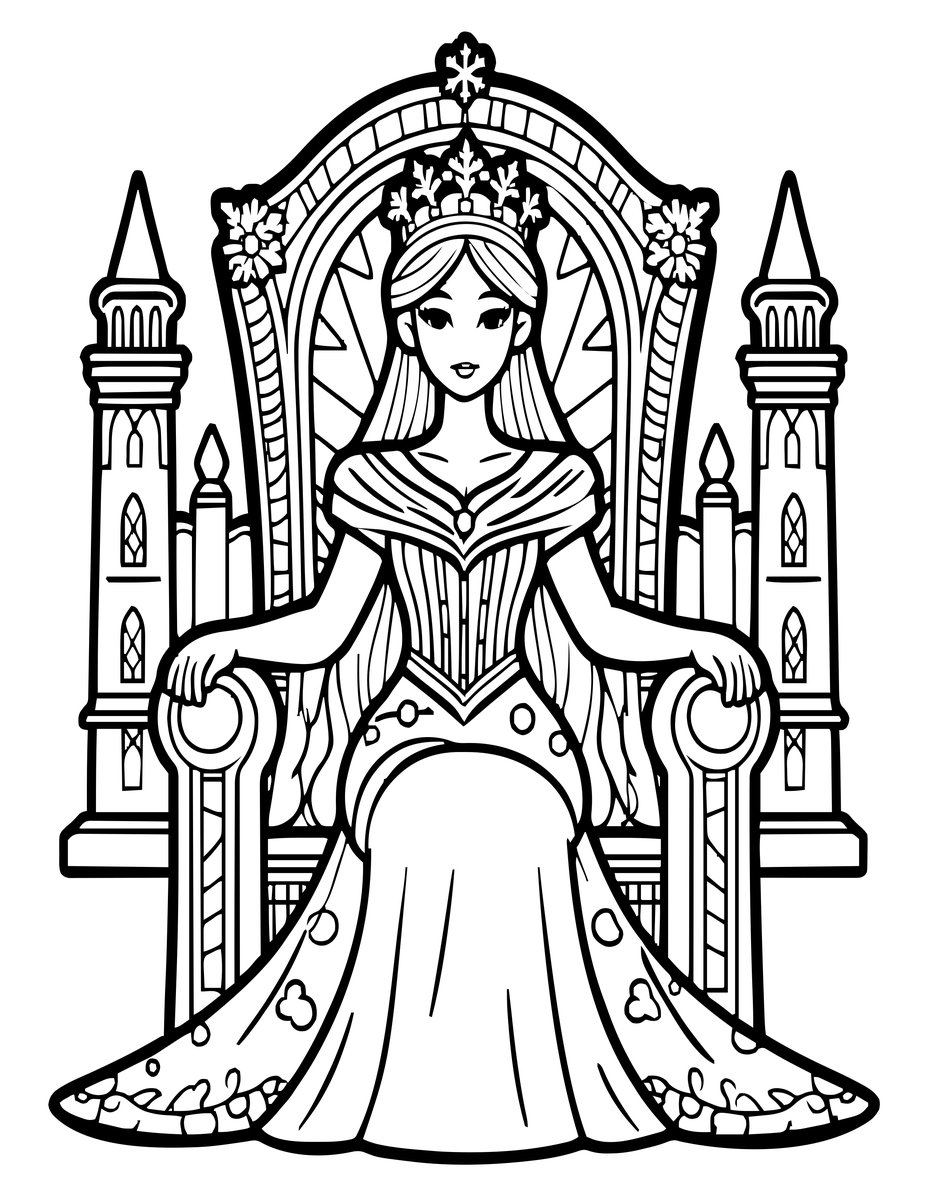 The Snow Queen - free printable coloring page