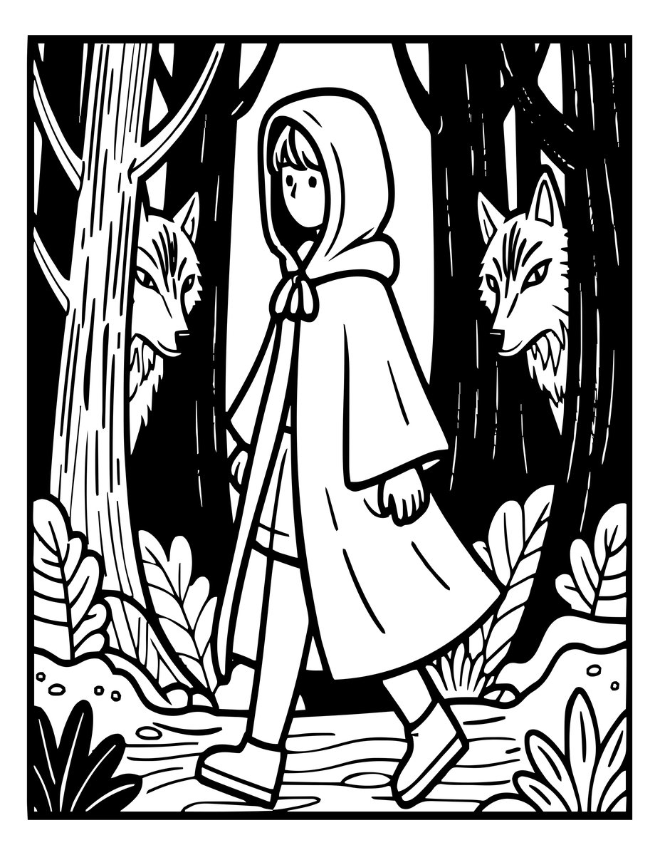 Red Riding Hood - free printable coloring page