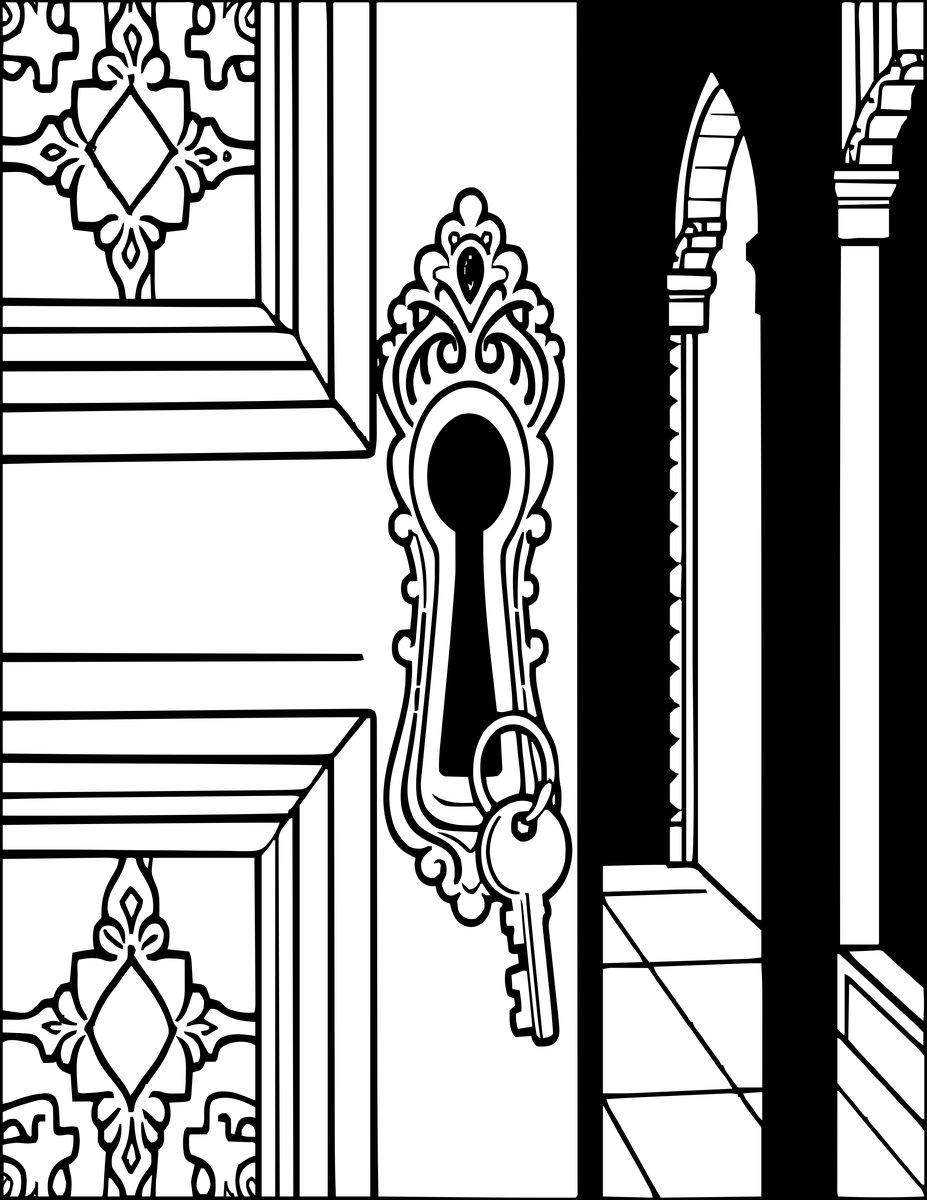 Bluebeard's Door - free printable coloring page