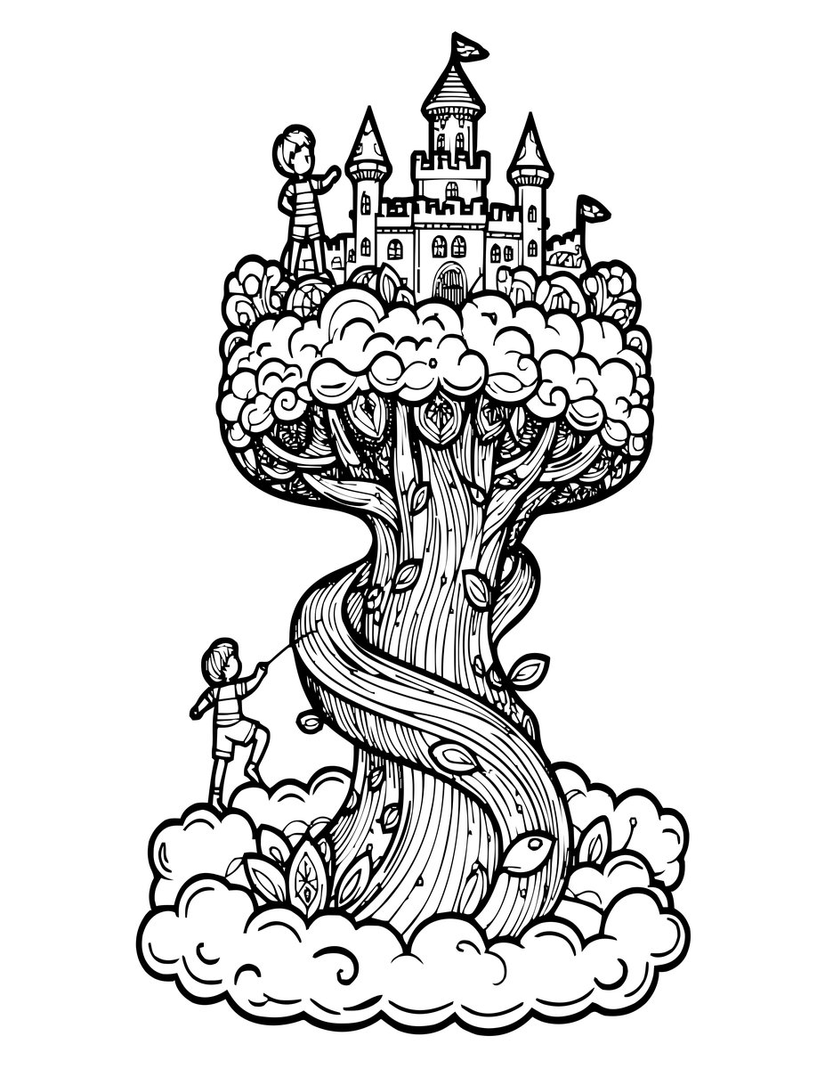 Jack & the Beanstalk - free printable coloring page