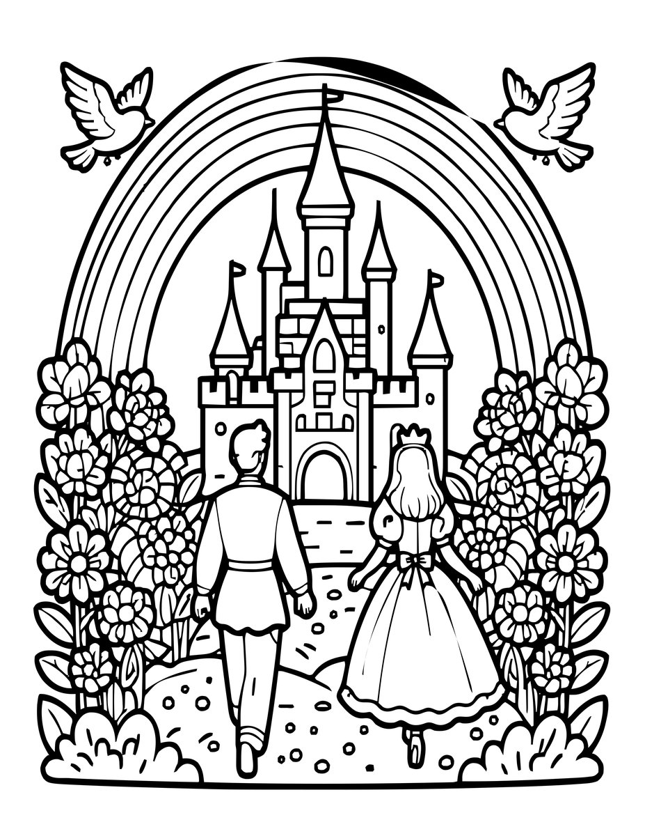 Happily Ever After - free printable coloring page