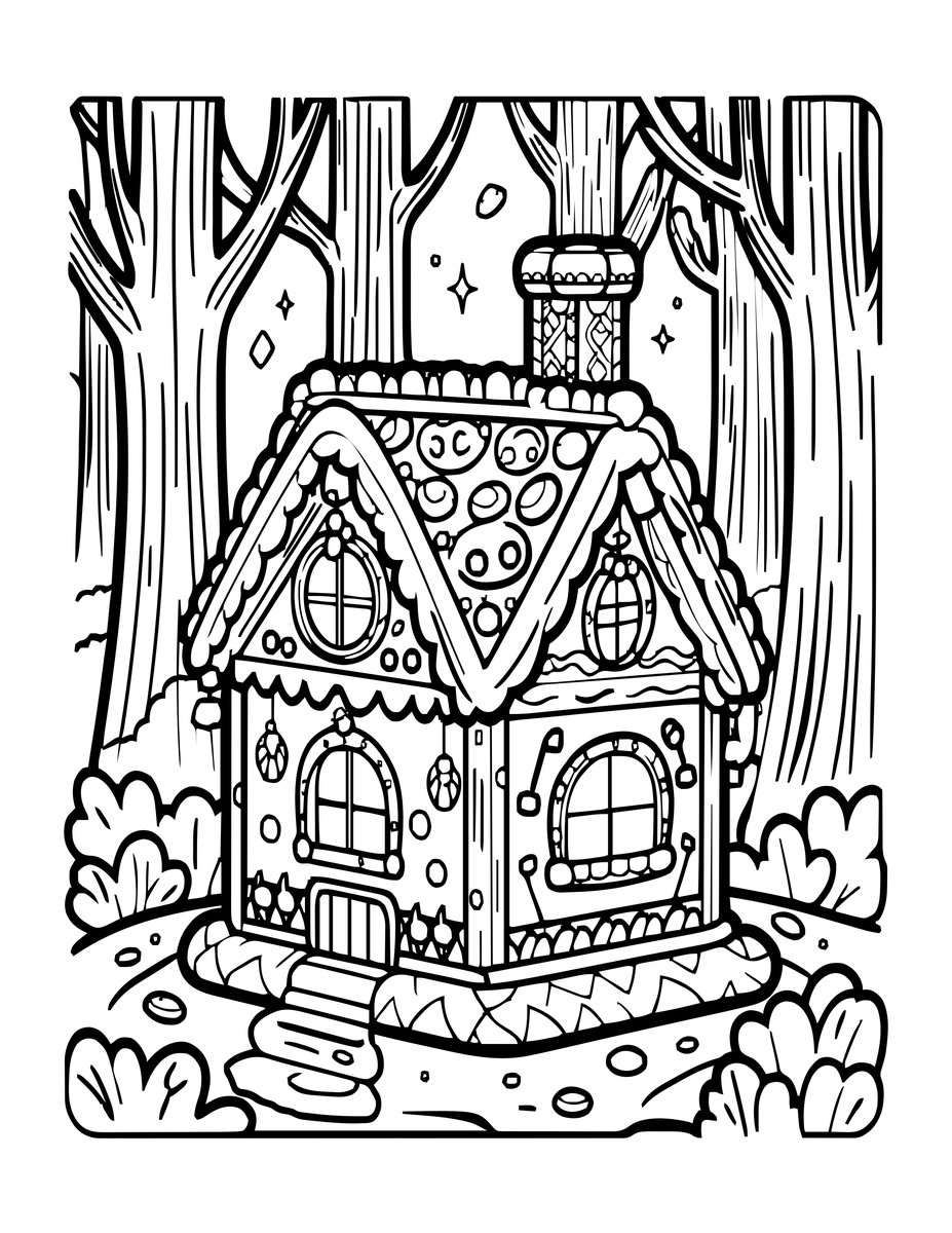 Hansel & Gretel - free printable coloring page