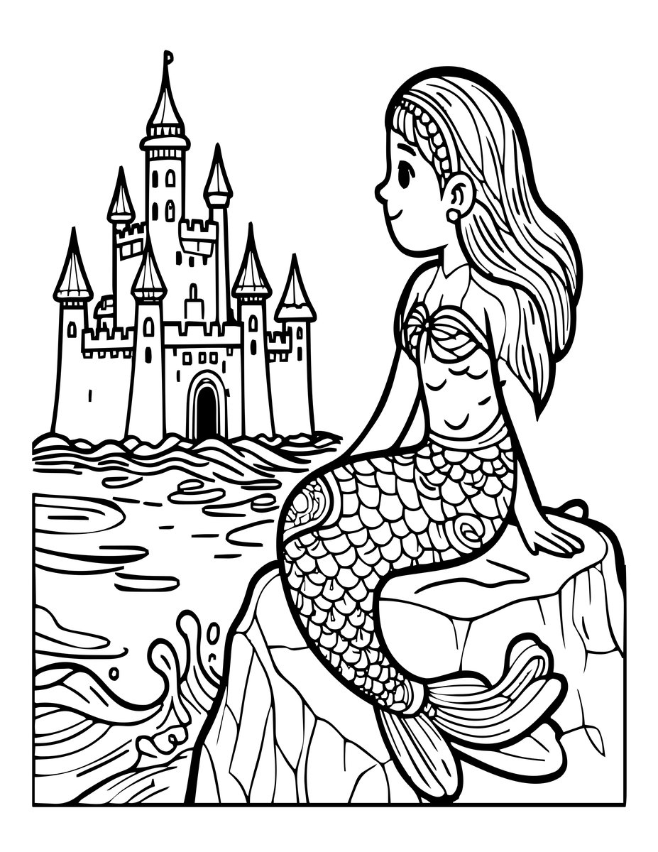 The Little Mermaid - free printable coloring page