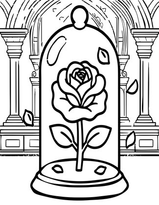 Beauty & the Beast - Free printable coloring page