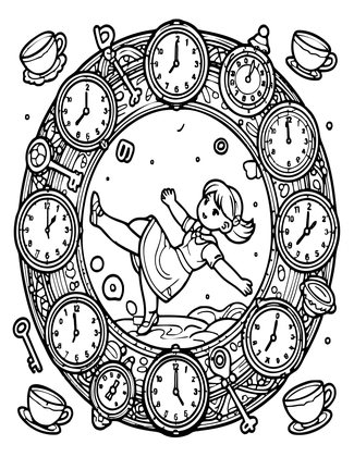 Alice in Wonderland - Free printable coloring page