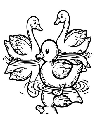 The Ugly Duckling - Free printable coloring page