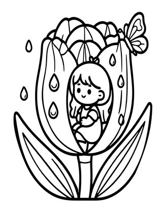 Thumbelina - Free printable coloring page