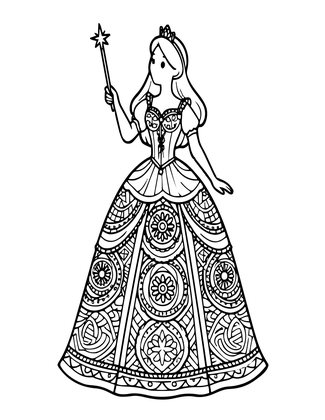 Fairy Godmother - Free printable coloring page