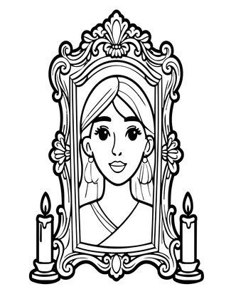 Magic Mirror - Free printable coloring page