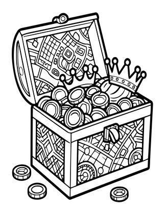 Treasure Chest - Free printable coloring page