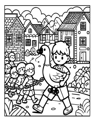 The Golden Goose - Free printable coloring page