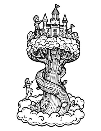 Jack & the Beanstalk - Free printable coloring page