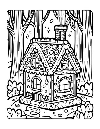Hansel & Gretel - Free printable coloring page