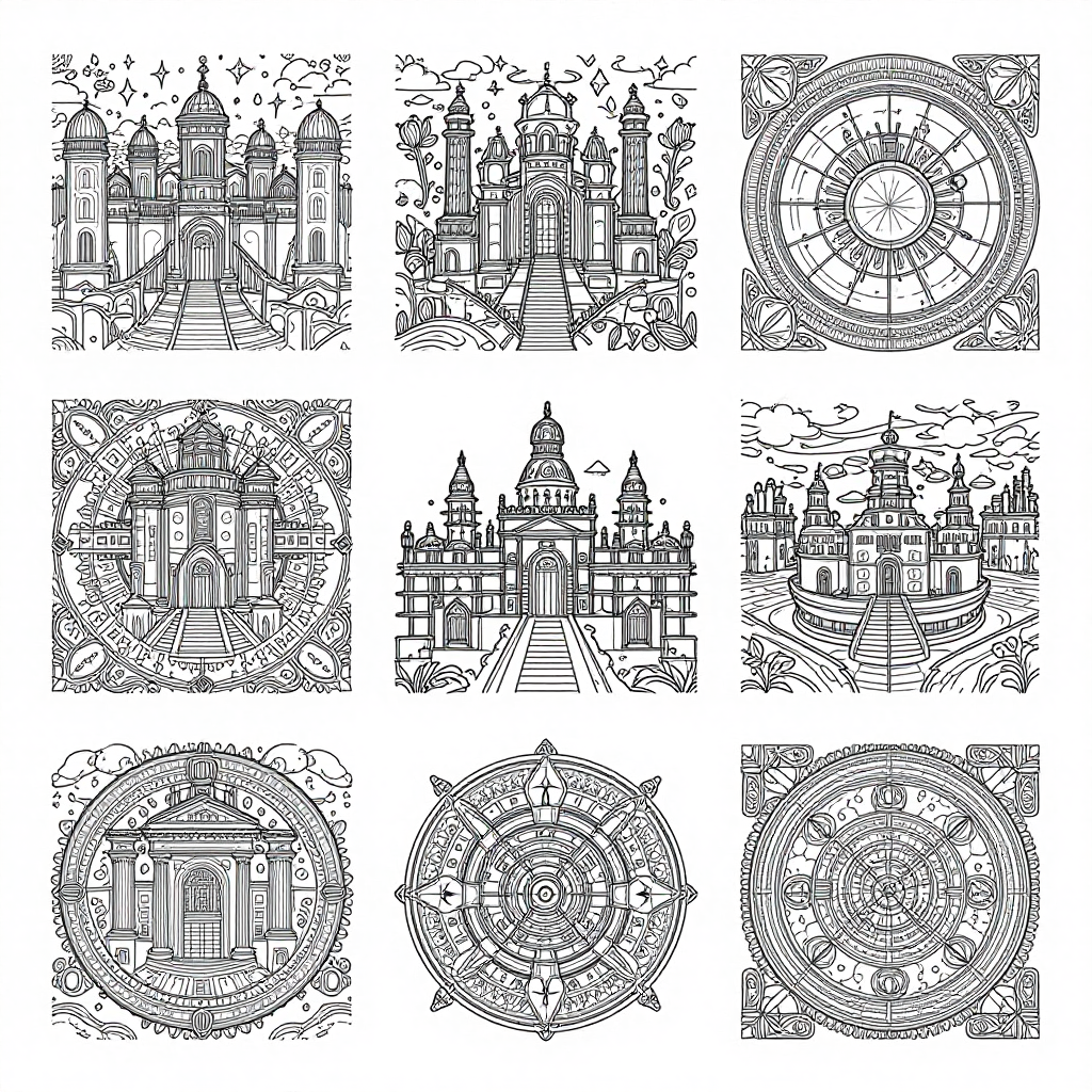 Fantasy Maps coloring pages collection - 40 free printable pages