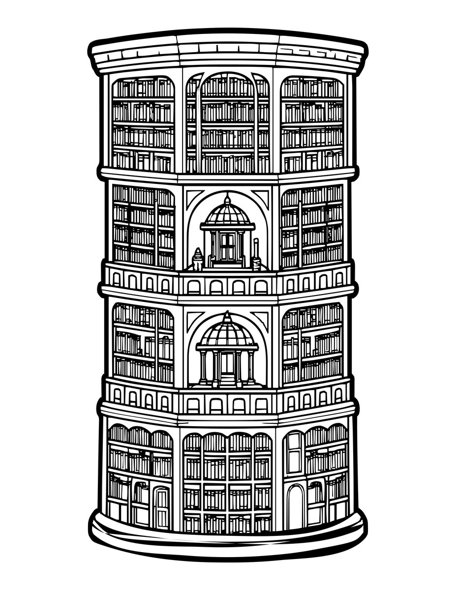 Wizard's Tower Map - free printable coloring page