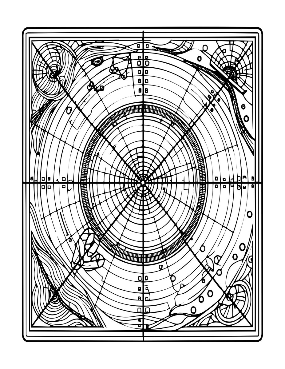 Ship's Chart - free printable coloring page