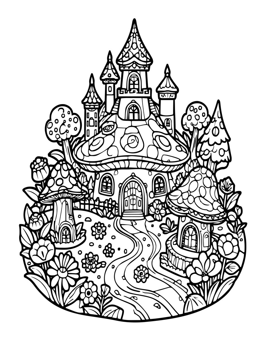 Fairy Kingdom - free printable coloring page
