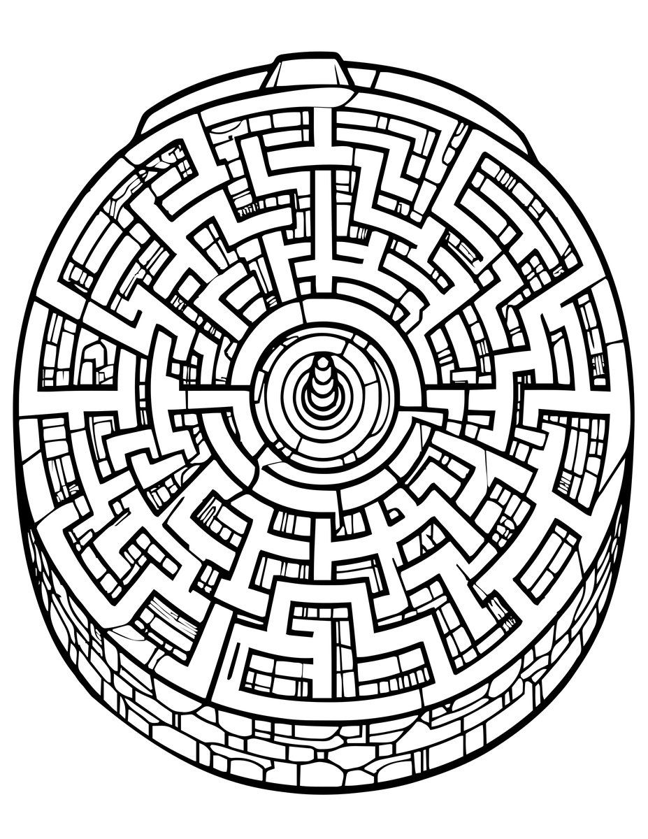 Labyrinth Map - free printable coloring page