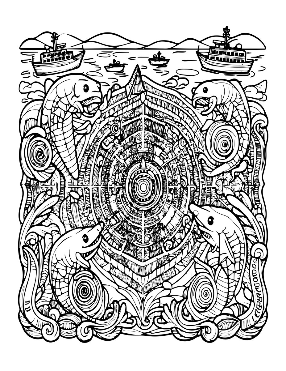 Sea Monster Chart - free printable coloring page
