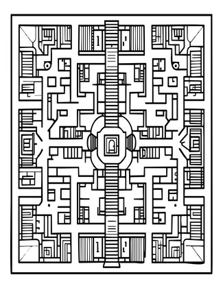 Dungeon Floor Plan - Free printable coloring page