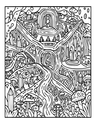 Underground Realm - Free printable coloring page