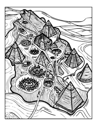 Desert Empire - Free printable coloring page