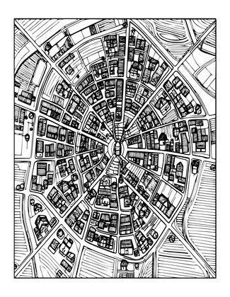 Village Map - Free printable coloring page
