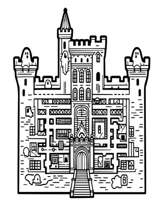 Haunted Castle - Free printable coloring page