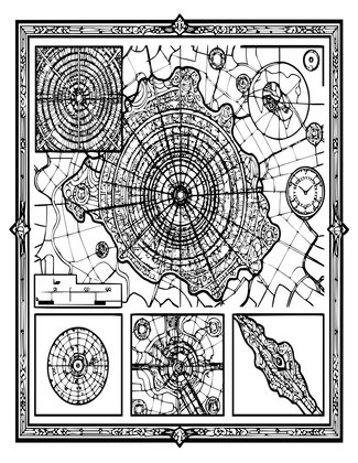 Fantasy Atlas Page - Free printable coloring page