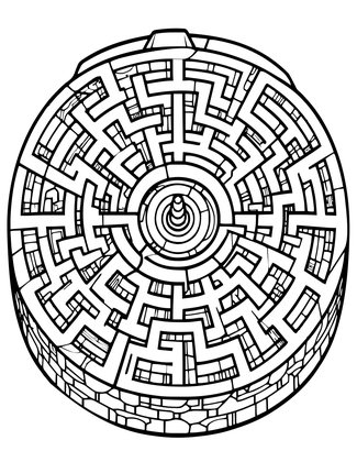 Labyrinth Map - Free printable coloring page