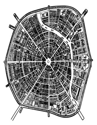 Medieval City - Free printable coloring page